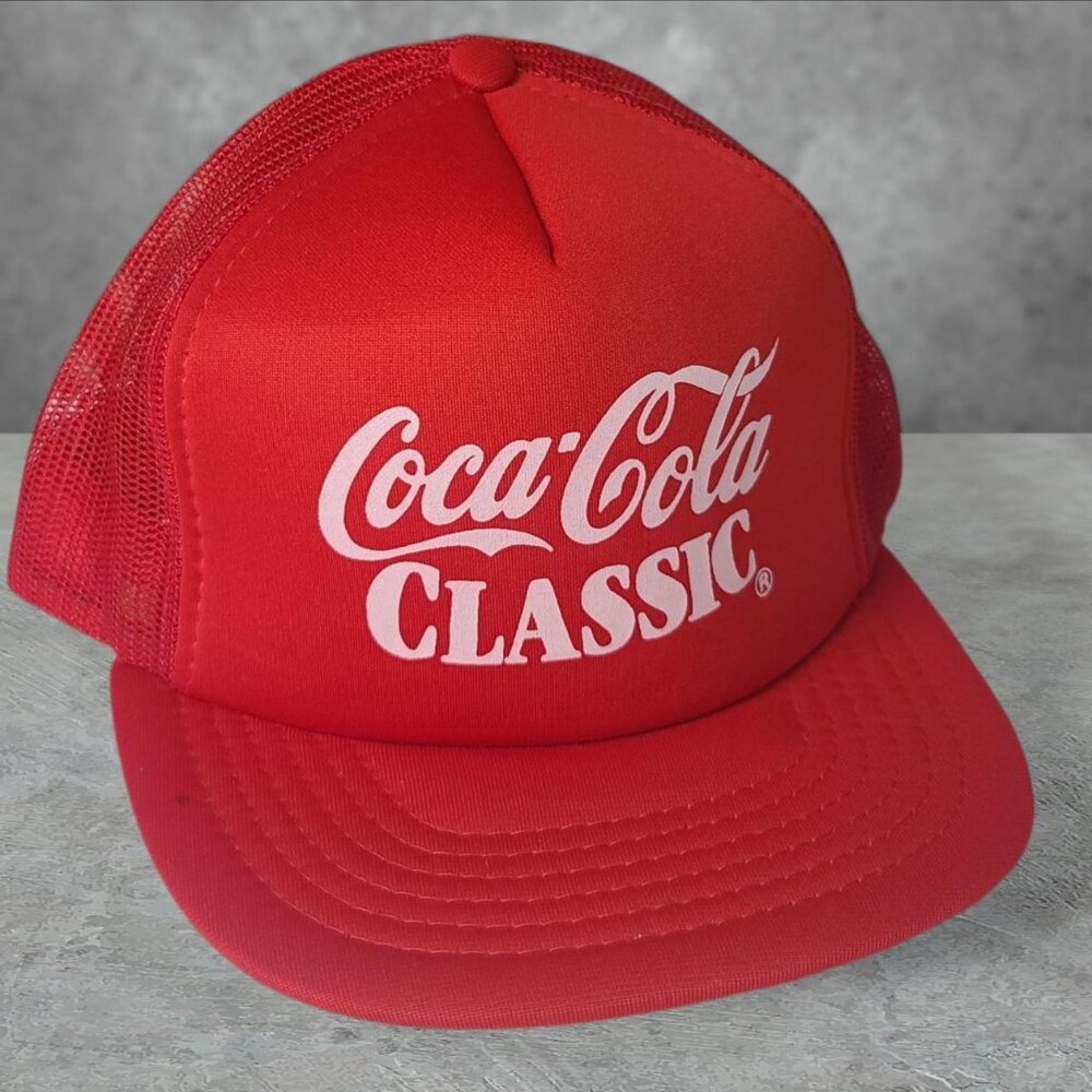 Vintage 90s 'Coca Cola' red trucker hat
